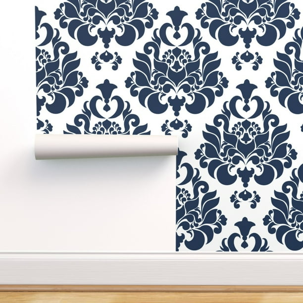 Removable Water-Activated Wallpaper Vintage Floral Damask Victorian Decor Damask Removable Water-Activated Wallpaper Vintage Floral Damask Victorian Decor Damask